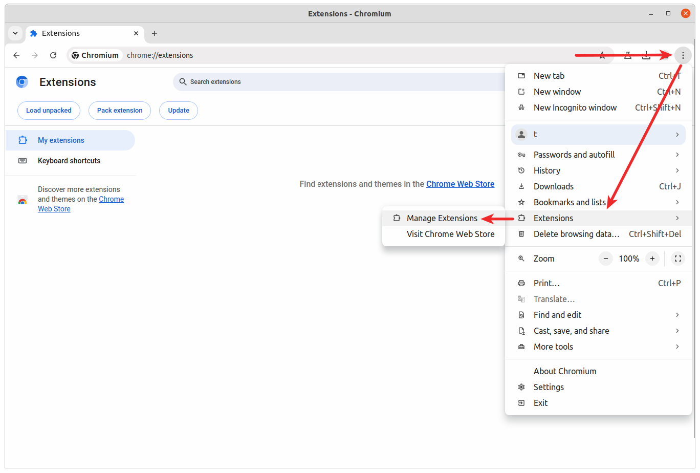 In Chrome, navigate to chrome://extensions